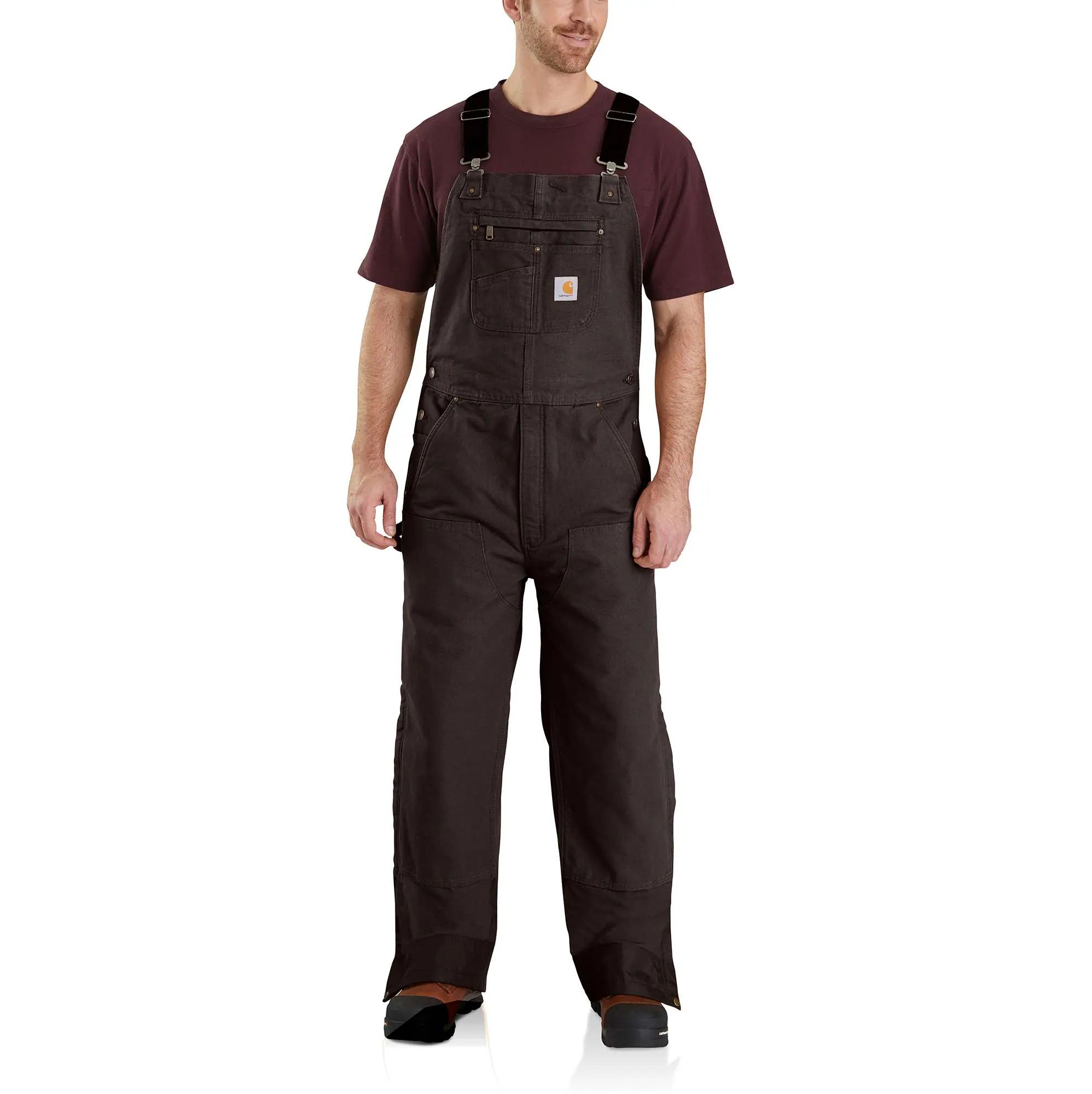 Carhartt Men's Washed Duck Insulated Bib Overall Pants