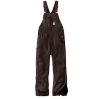 Carhartt Men's Washed Duck Insulated Bib Overall Pants Front_Flat