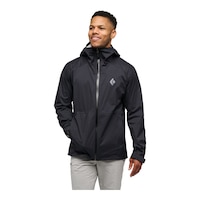 Black Diamond Men's Fineline Stretch 2.5L Rain Jacket Front_Flat