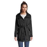 Columbia Women's Pardon My Trench Rain Jacket, Waterproof, Hooded, Breathable, Long Front_Flat