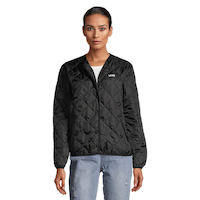 Vans Women's Forces Quilted Jacket, Hooded, Full Zip Front_Flat