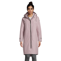 Helly Hansen Women's Aspire Hooded Rain Jacket, Breathable, Waterproof, Insulated, Long Front_Flat