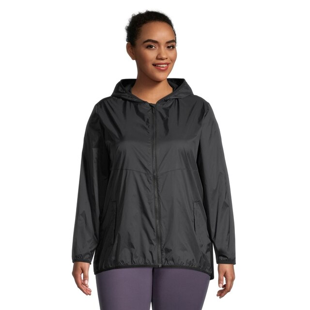 Ripzone Women's Plus Size Wind Jacket, Packable, WaterResistant