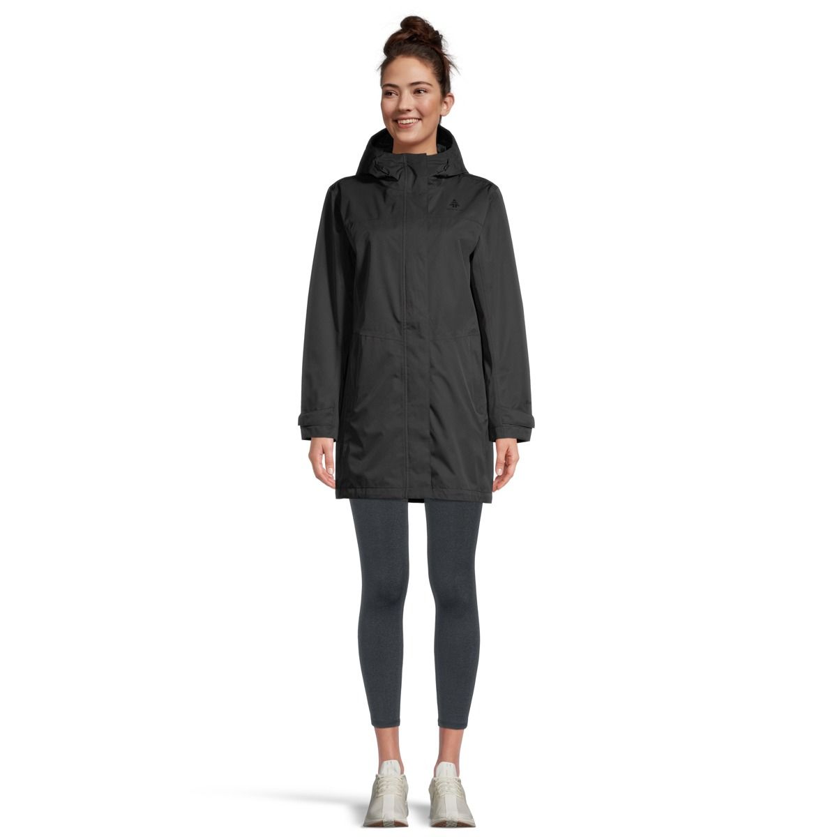 Woods Women's Monolith 2L Mid-Length Hooded Rain Jacket