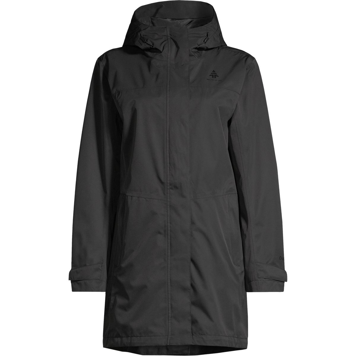Woods Women's Monolith 2L Mid-Length Hooded Rain Jacket