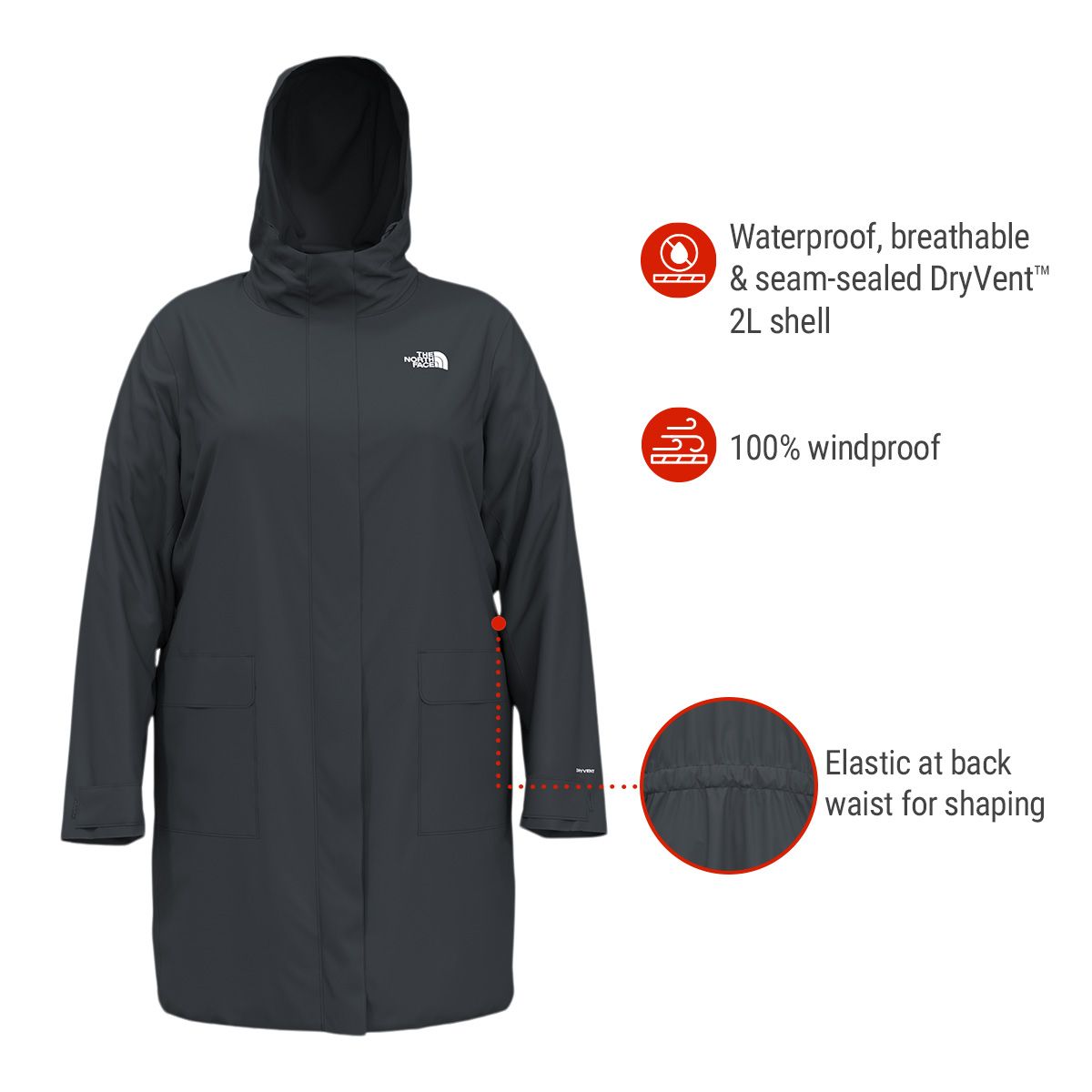 The North Face Women's Plus Size City Breeze II Rain Parka
