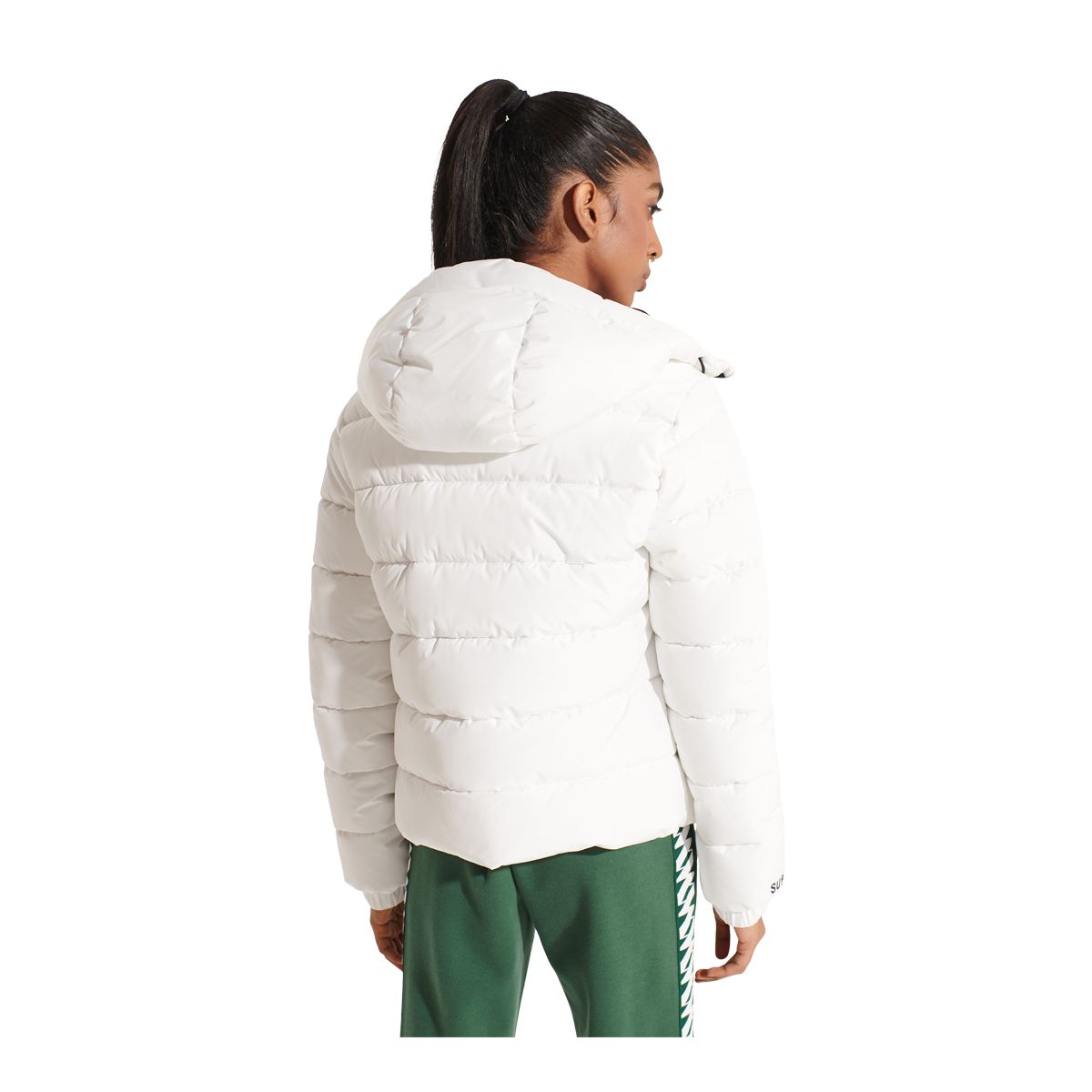 Superdry Women's Spirit Sports Puffer Winter Jacket, Short, Insulated Synthetic, Hooded