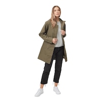 Tentree Women's Long Rain Jacket Front_Angled_Right