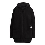 adidas Women's Polarfleece Hooded Tracktop Jacket Front_Flat