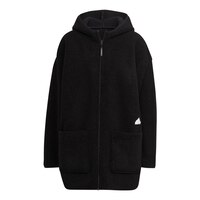 adidas Women's Polarfleece Hooded Tracktop Jacket Front_Flat