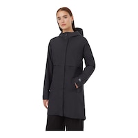 tentree Women's Nimbus Long Rain Jacket Front_Angled_Left