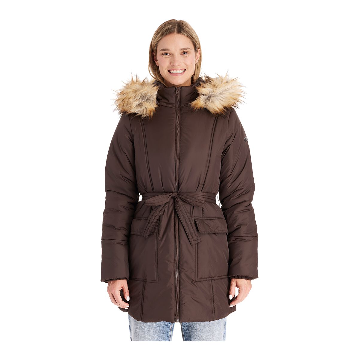 Maternity Winter Coat with Extender Panel, Thyme Maternity