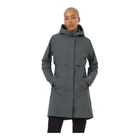 Tentree Women's Nimbus Long Rain Jacket Front_Flat