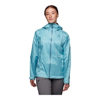 Black Diamond Women's Treeline 2.5L Rain Jacket Front_Flat