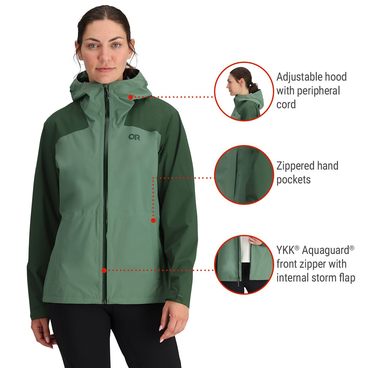 【RAINMAKER】STRETCH BELTED JACKET Outdoor Research Women's Stratoburst Stretch Rain Jacket