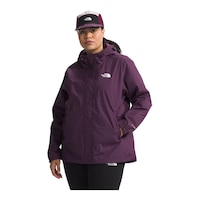 The North Face Women's Plus Size Antora Rain Jacket Front_Angled_Left
