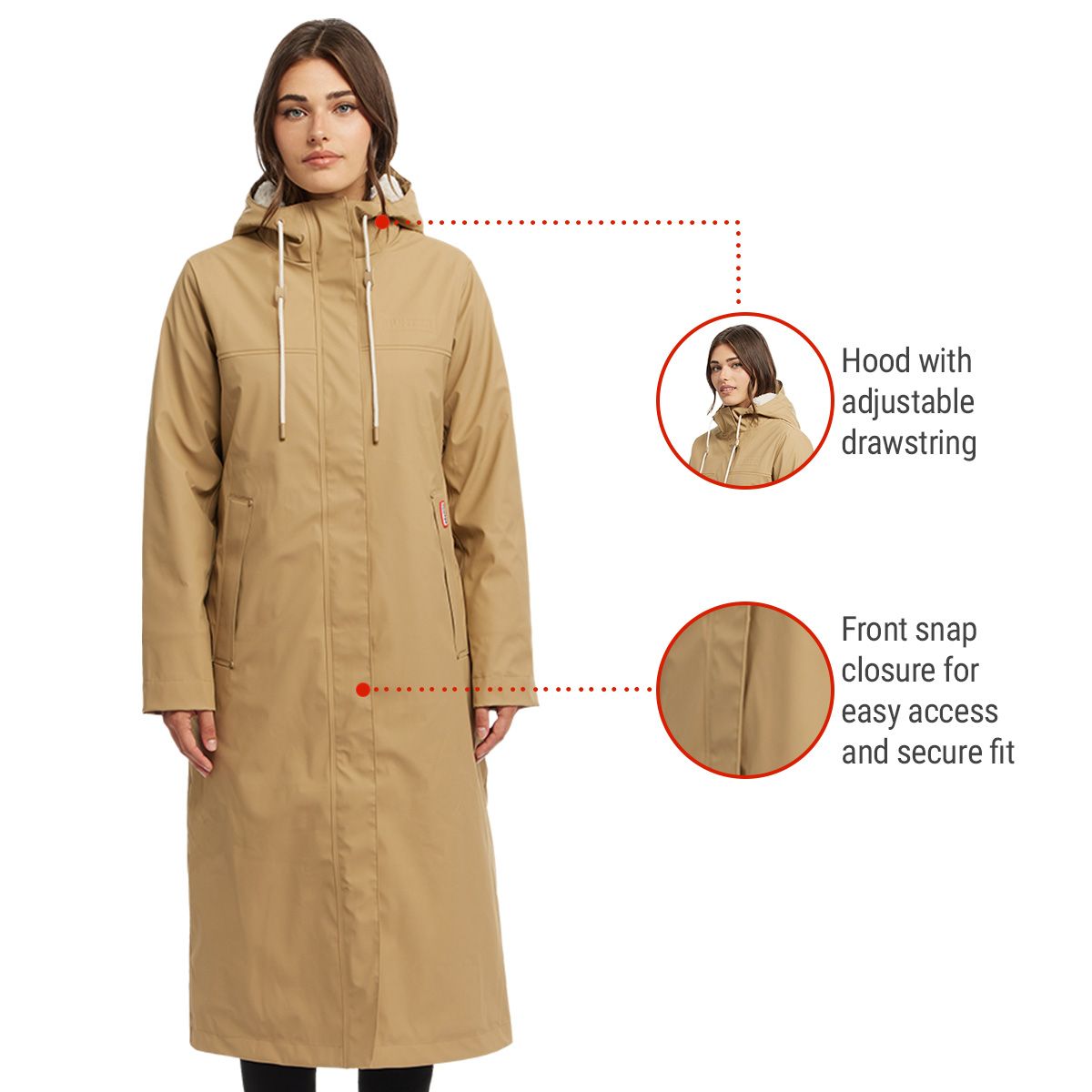 Hunter Women's Sammy RBR Long Rain Jacket