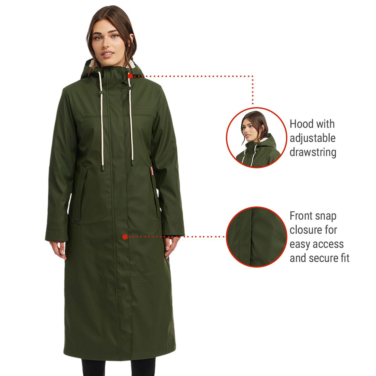 Hunter Women's Sammy RBR Long Rain Jacket