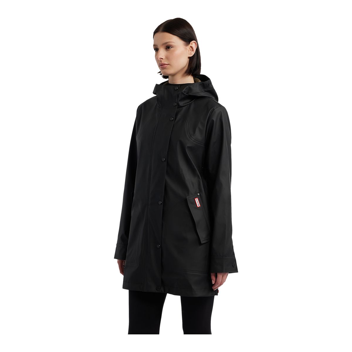 Hunter Acacia Rubberized Rain Jacket Women s L Black