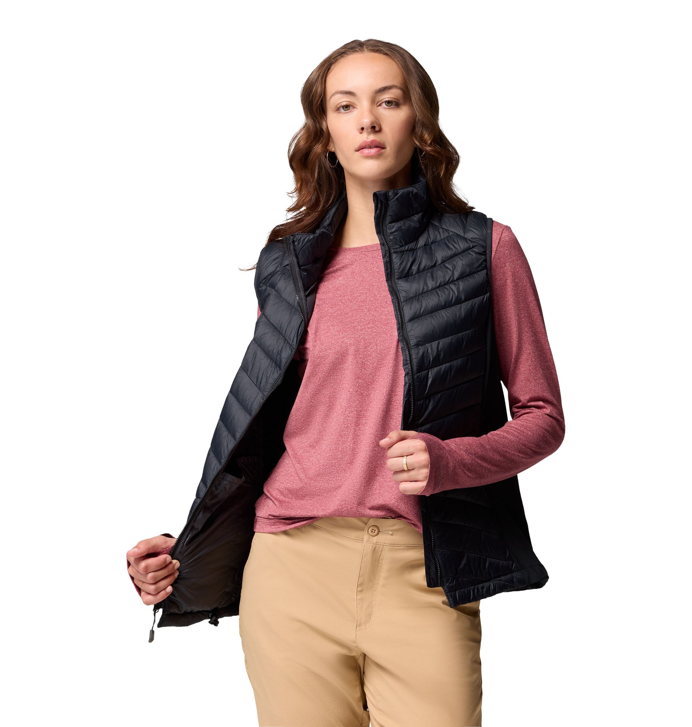 Columbia Women's Powder Pass Hybrid Insulated Vest with Stretch and Breathability