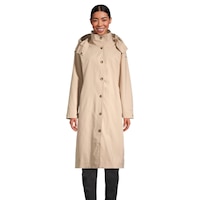 Columbia Women's Amazetrench Long Waterproof Rain Jacket Front_Flat