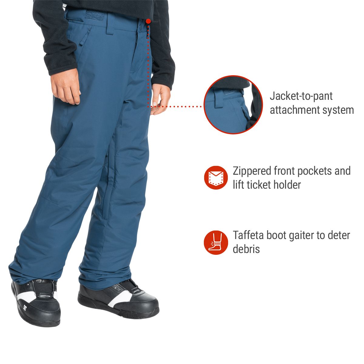Quiksilver Kids' Estate Snow Pants, Boys', Winter, Ski, Waterproof, Insulated