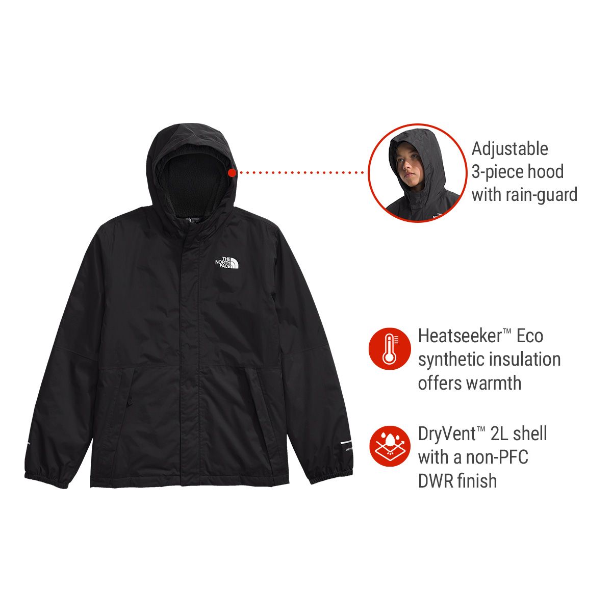 The North Face Kids' Warm Antora Rain Jacket