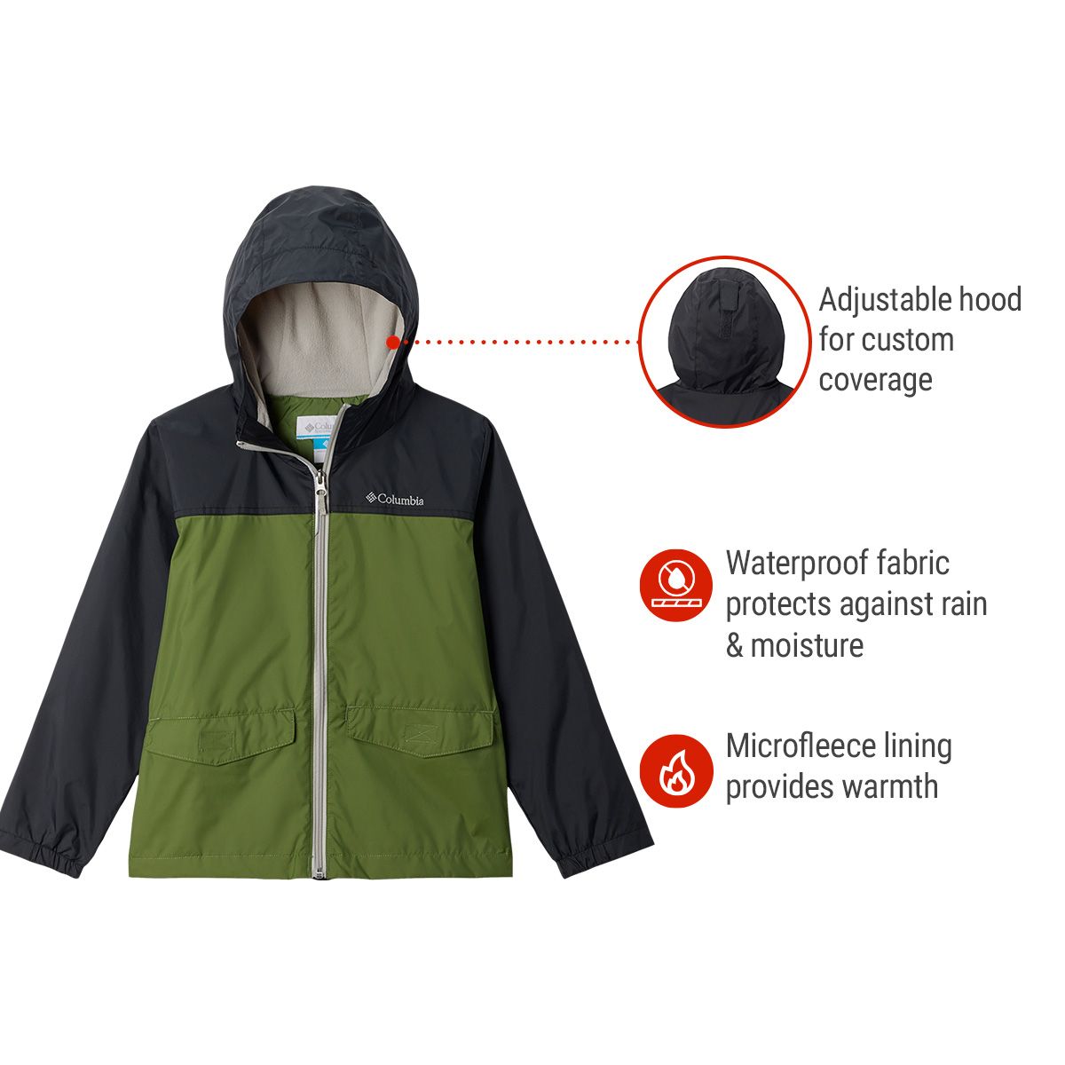 Columbia Youth Unisex Rain-Zilla Jacket