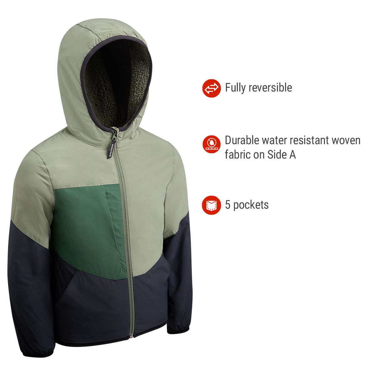 Ripzone Boys' Perth Reversible Fleece Jacket