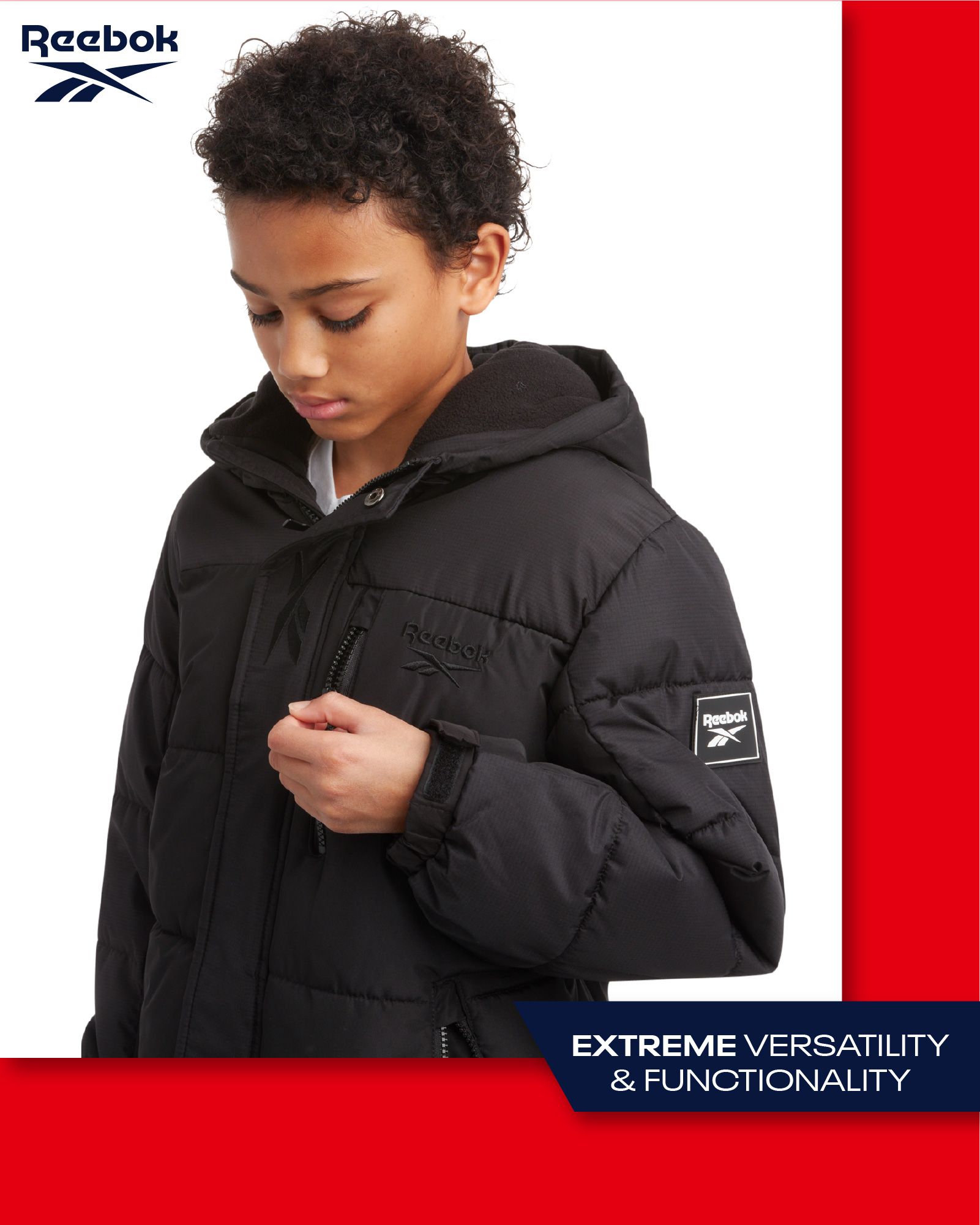 Reebok Boys' Puffer Blocked Jacket