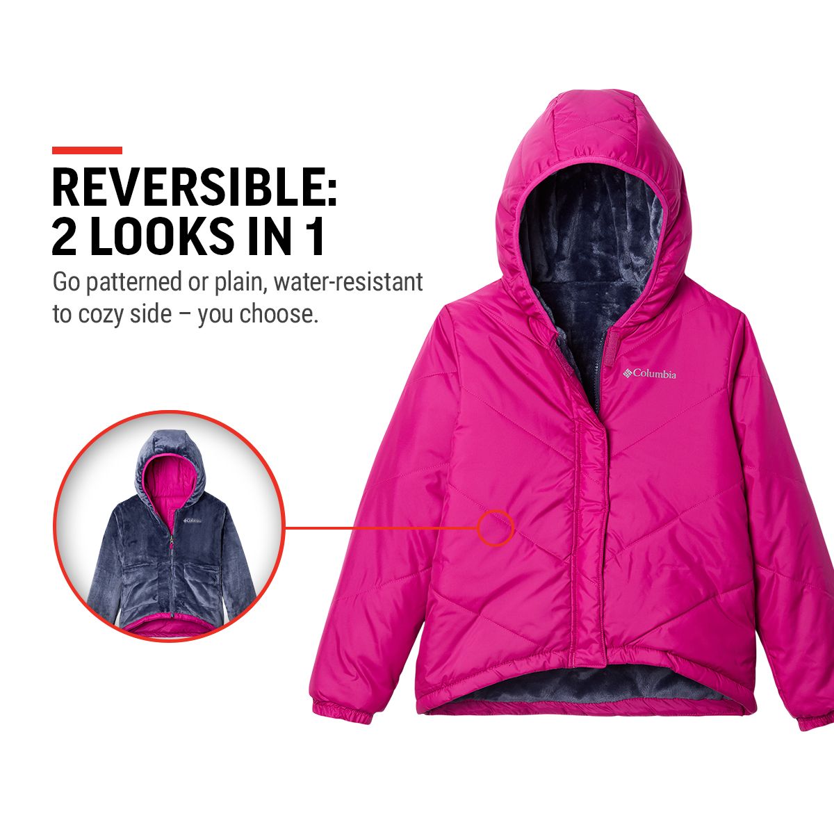 Columbia Girls' Big Fir Reversible Jacket
