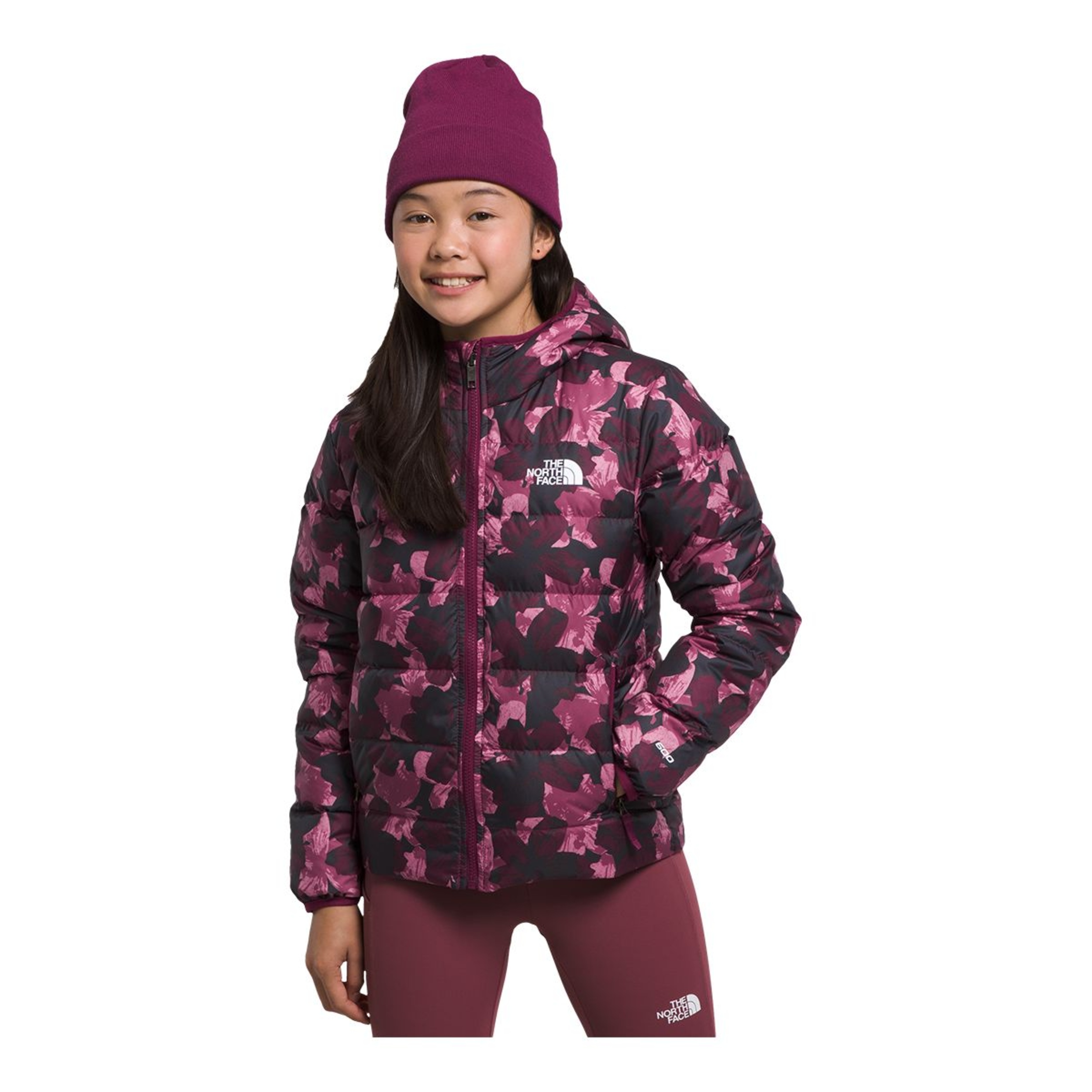 The North Face Girls' North Down Printed Reversible Down Jacket ...
