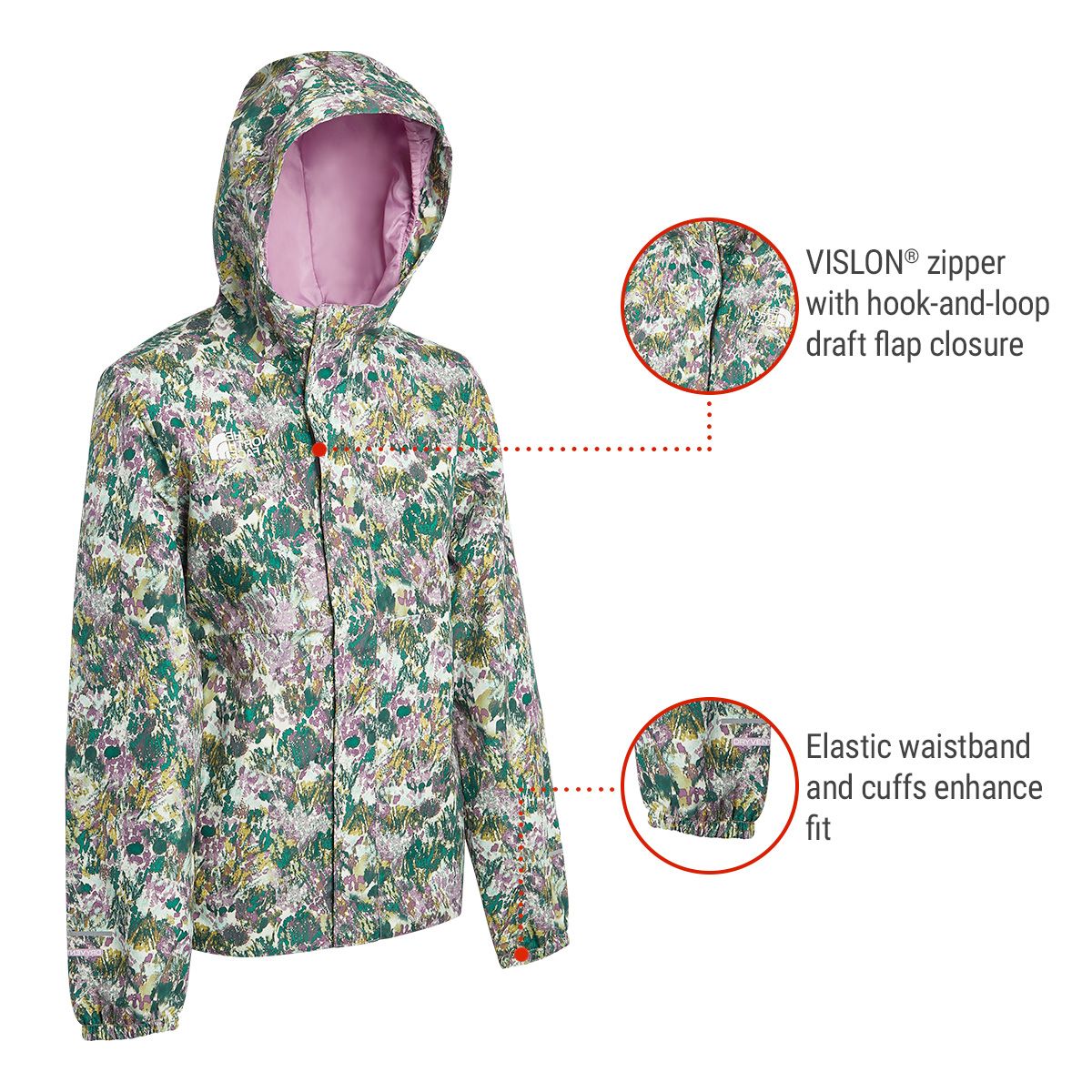 The North Face Kids' Printed Antora Rain Jacket