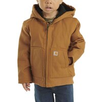 Carhartt Kids' Canvas Long Sleeve Insulated Hooded Jacket Front_Flat