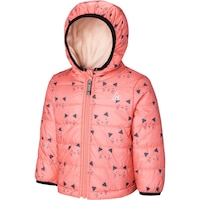 Ripzone Toddler Girls' Reversible Kitties Jacket Front_Angled_Left