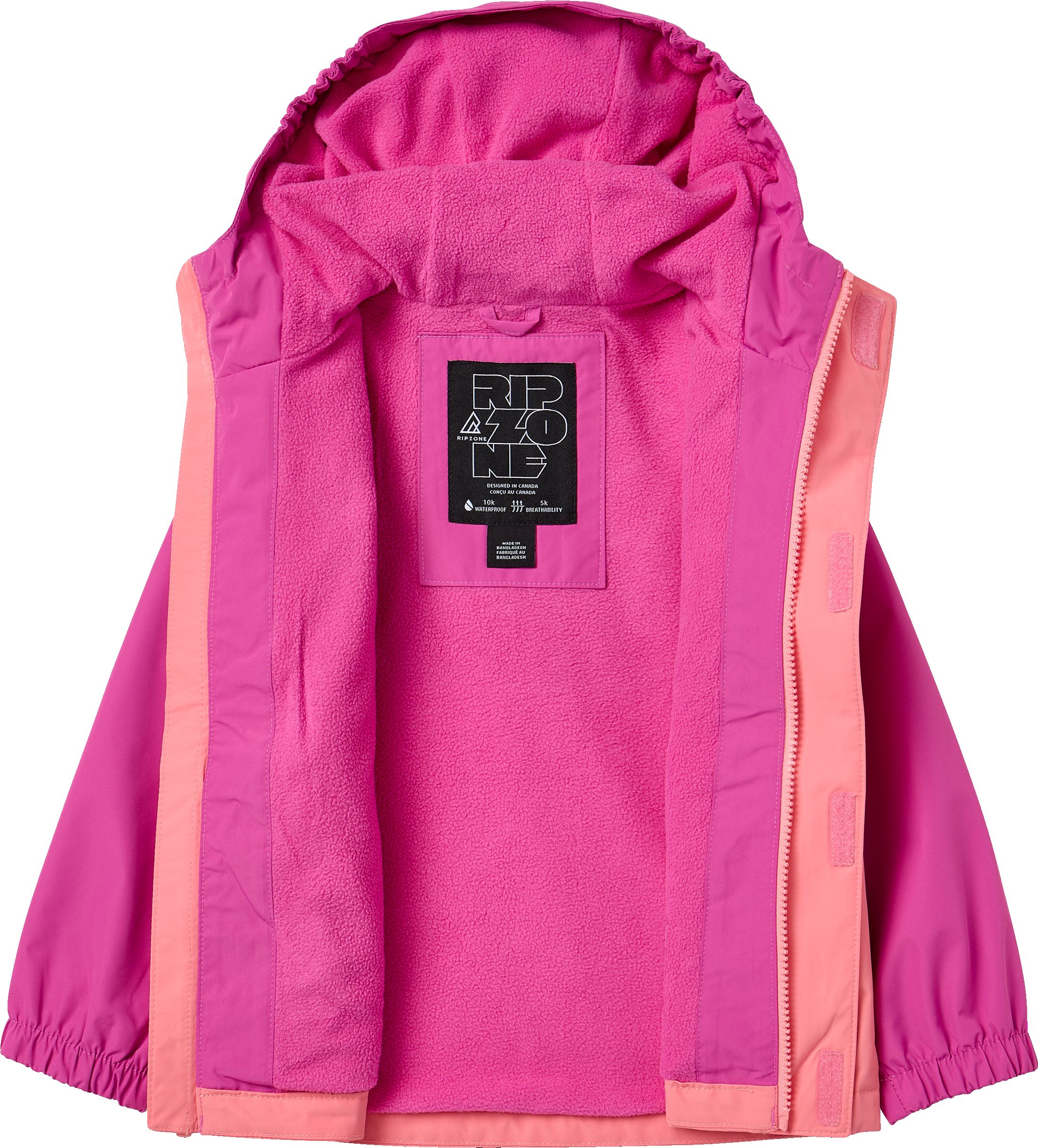 Ripzone Toddler Kids' Thunder Fleece Lined Rain Jacket