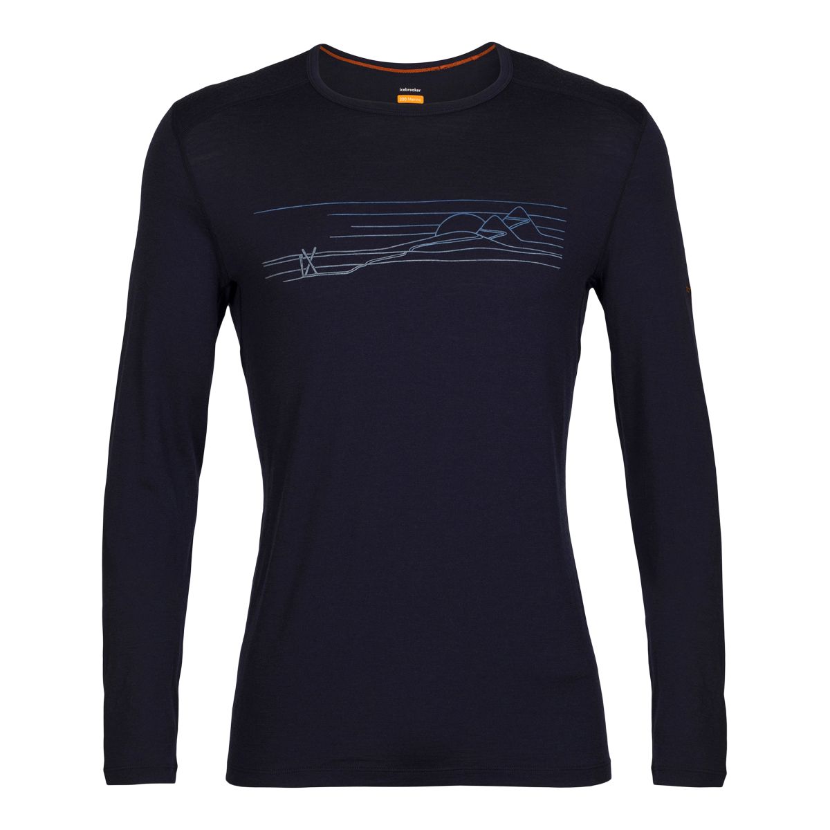 Icebreaker Men's 200 Oasis Ski Stripes Long Sleeve Crewe Top