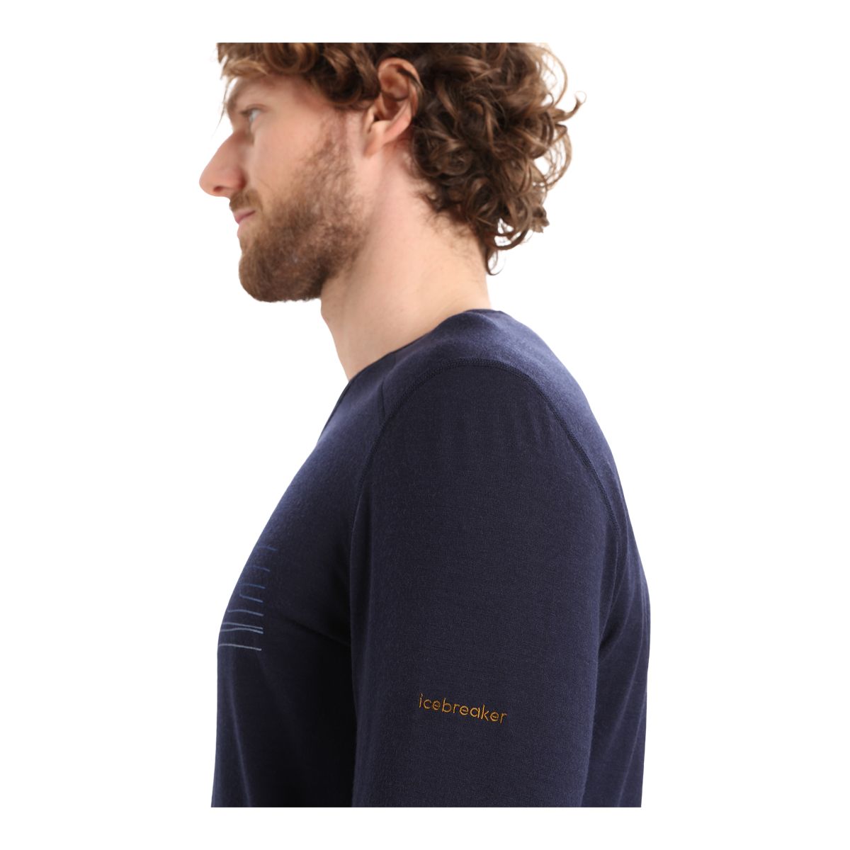 Icebreaker Men's 200 Oasis Ski Stripes Long Sleeve Crewe Top