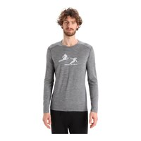 Icebreaker Men's 200 Oasis Last Run Long Sleeve Crewe Top Front_Flat