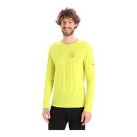 Icebreaker Men's 200 Oasis Alps 3D Long Sleeve Crewe Top Front_Flat
