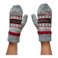 FAZL Women's Handmade Himalayan Mittens Back_Flat