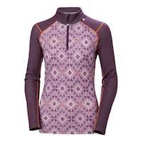 Helly Hansen Women's Lifa Merino Mid Graphic Half Zip Long Sleeve Top Front_Flat