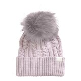 The North Face Women's Oh-Mega Fur Pom Beanie Front_Flat