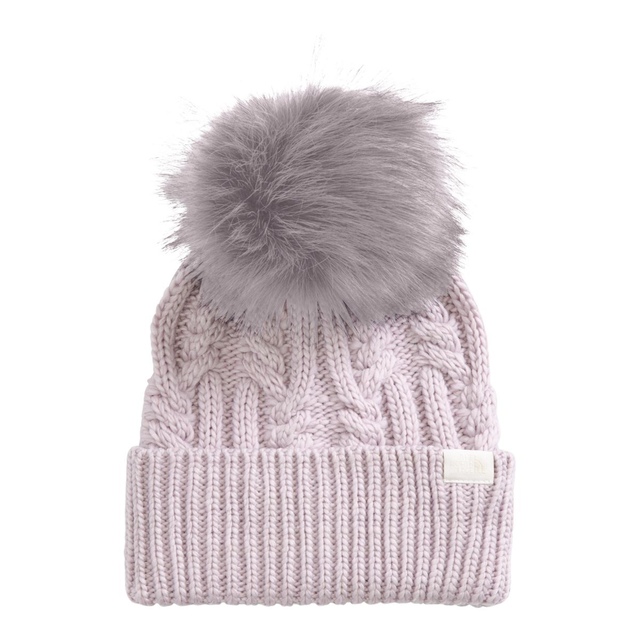 The North Face Women's Oh-Mega Fur Pom Beanie Front_Flat