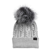 The North Face Women's Oh-Mega Fur Pom Beanie Front_Flat