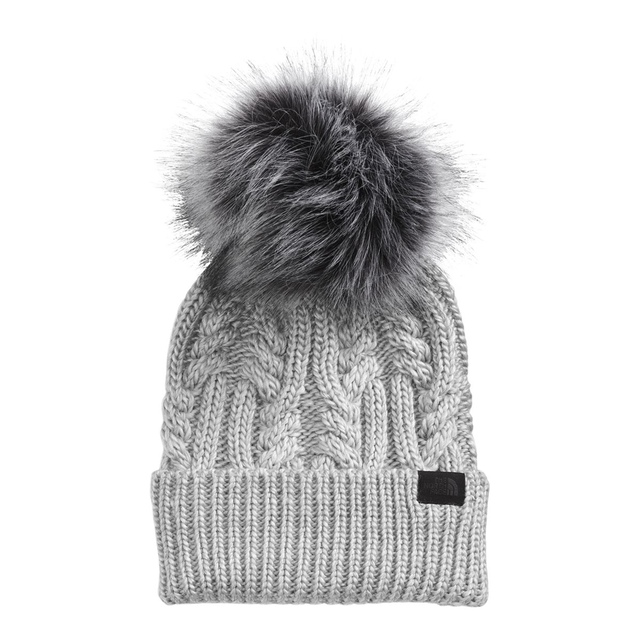 The North Face Women's Oh-Mega Fur Pom Beanie Front_Flat
