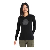 Icebreaker Women's 200 Oasis Ski Circle Long Sleeve Crewe Top Front_Flat
