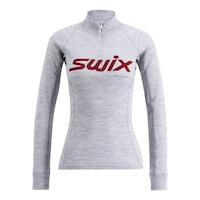 Swix Women's Racex Merino Half Zip Baselayer Top Front_Flat