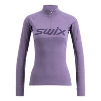 Swix Women's Racex Merino Half Zip Baselayer Top Front_Flat