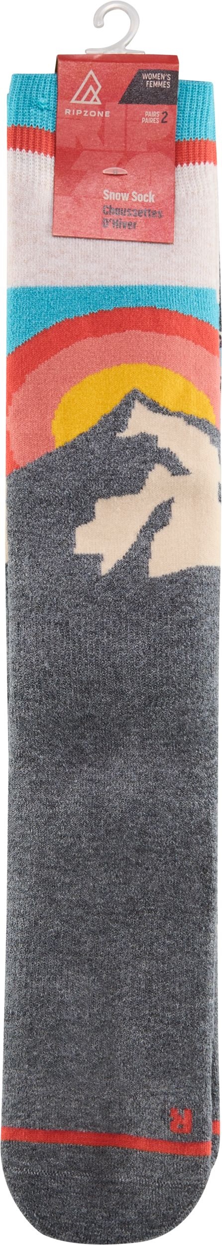 Ripzone Women's Snow Ski Socks - 2pk Front_Flat